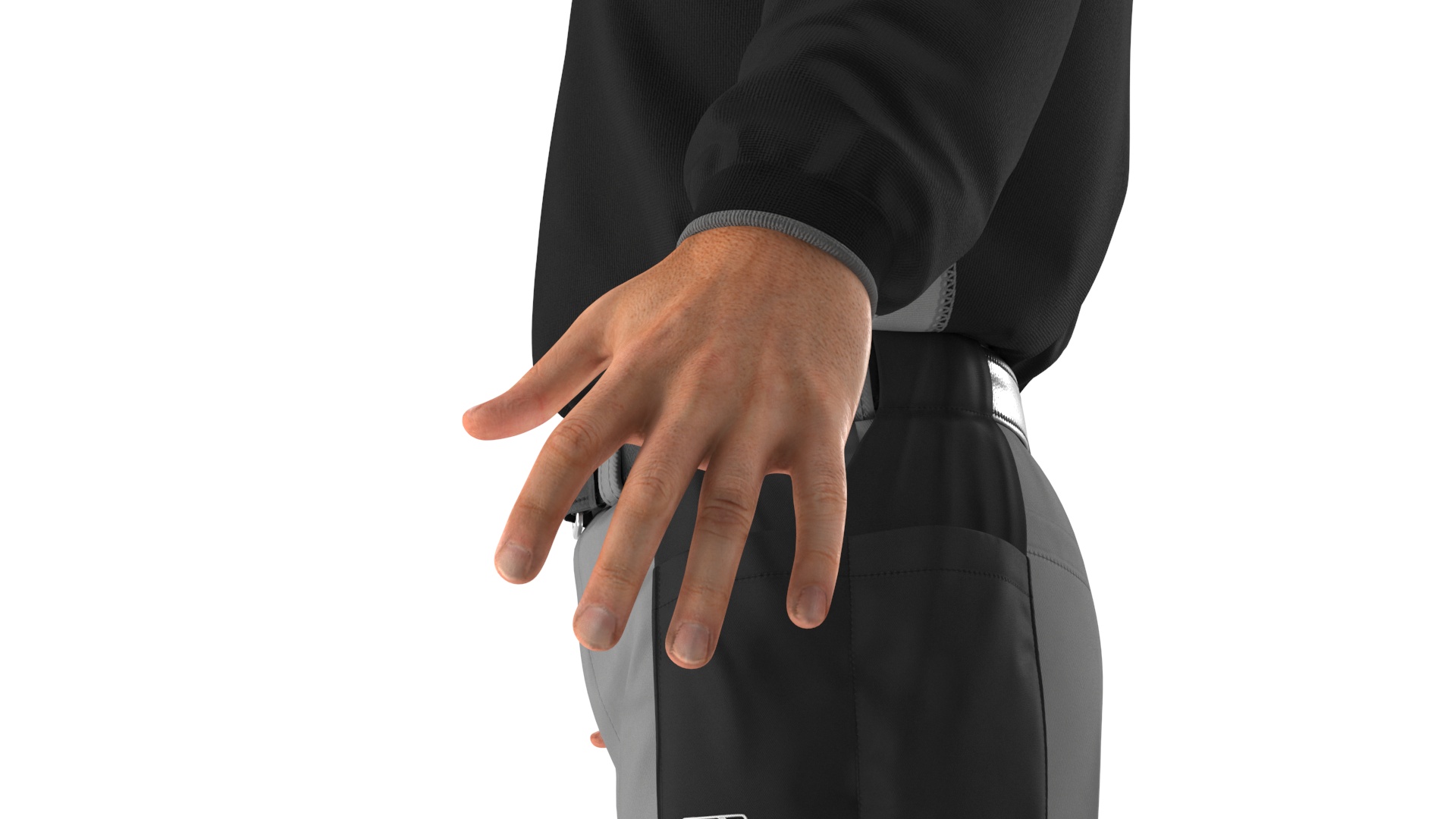 Baseball Umpire in Cap Rigged 3D model