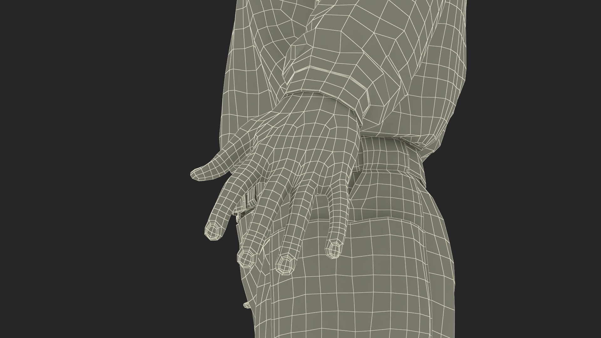Baseball Umpire in Cap Rigged 3D model