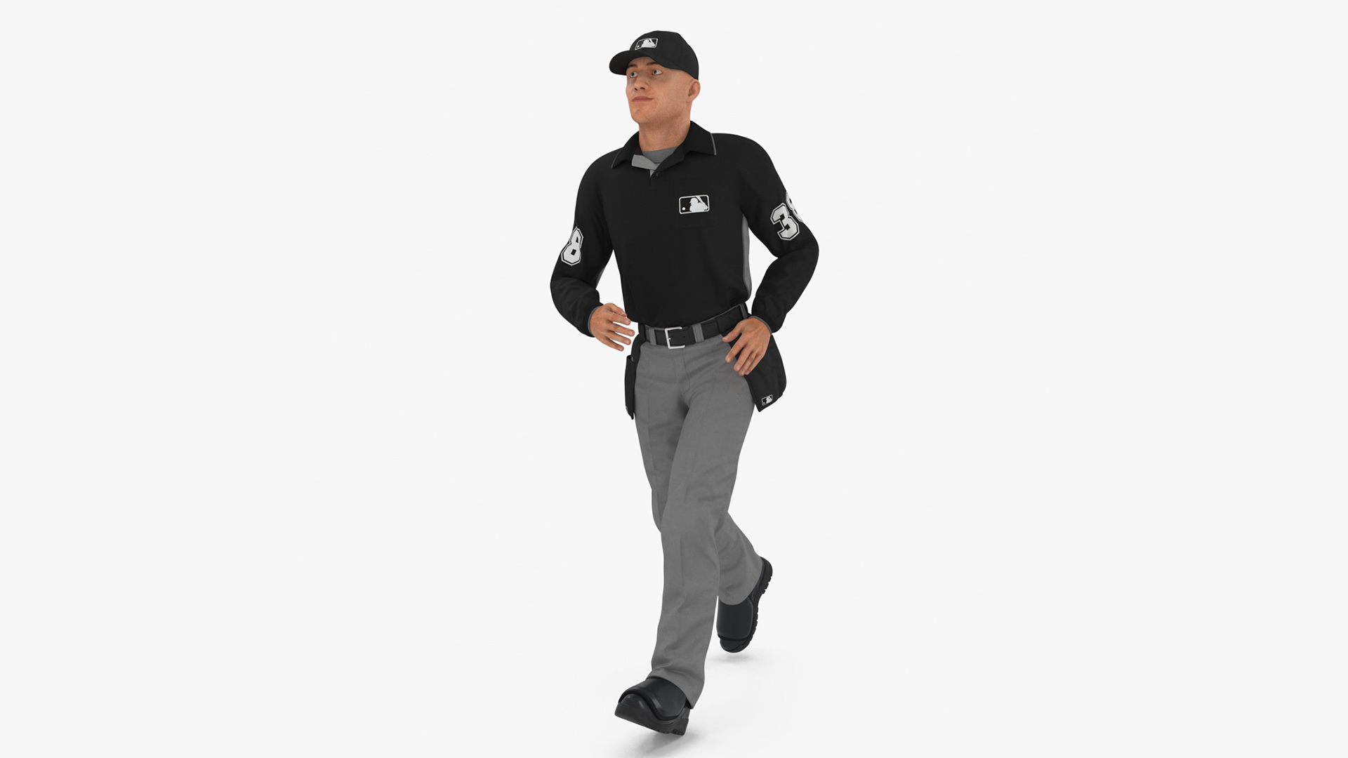 Baseball Umpire in Cap Rigged 3D model
