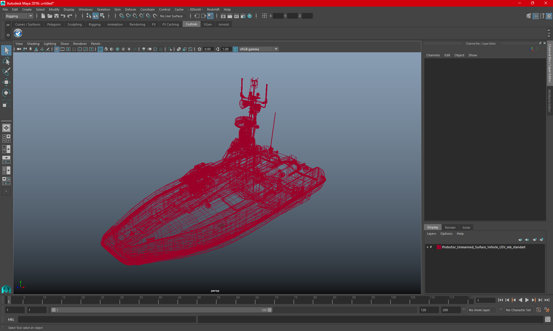 3D Protector Unmanned Surface Vehicle USV model