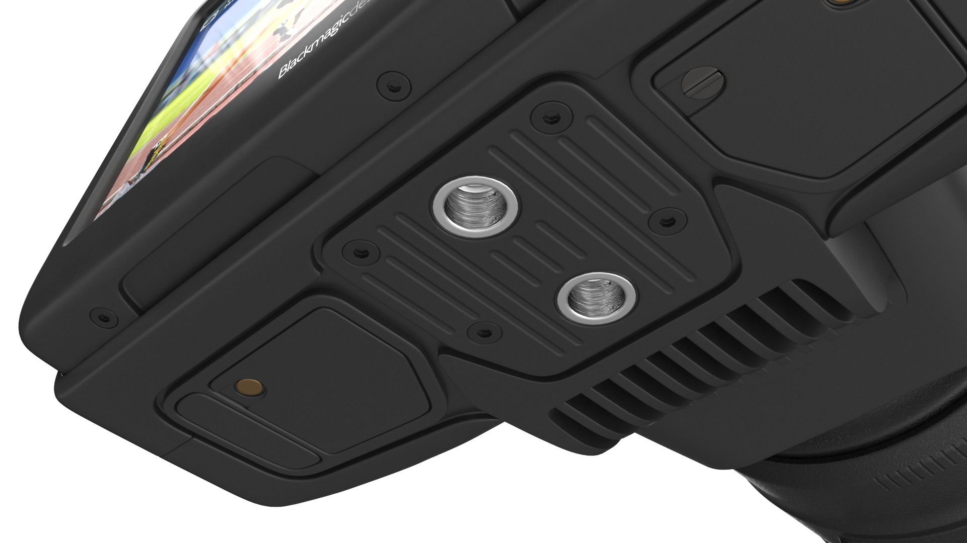 Cinema Camera Blackmagic Design 6K Pro Light On with Lens 3D
