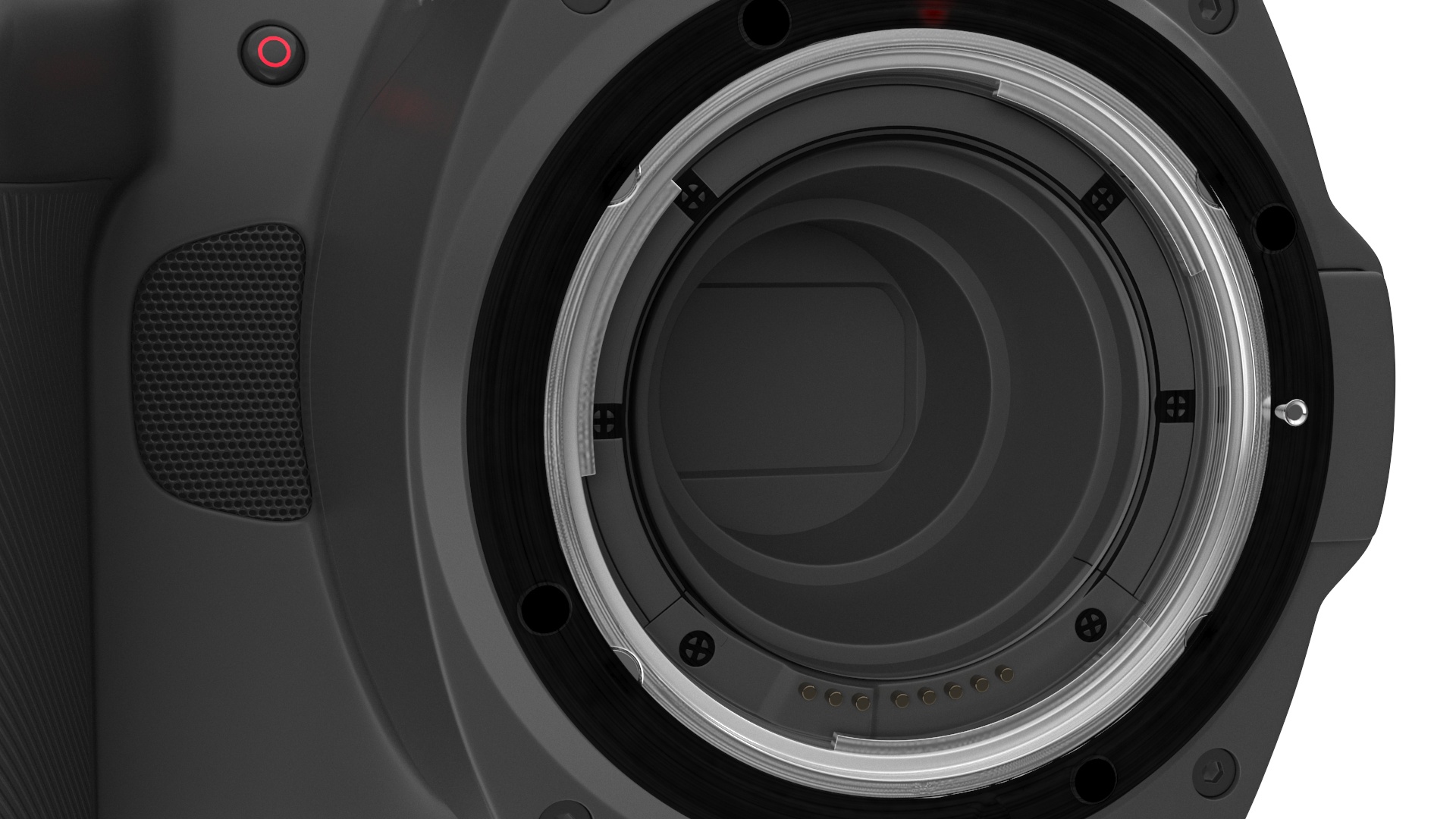 Cinema Camera Blackmagic Design 6K Pro Light On with Lens 3D