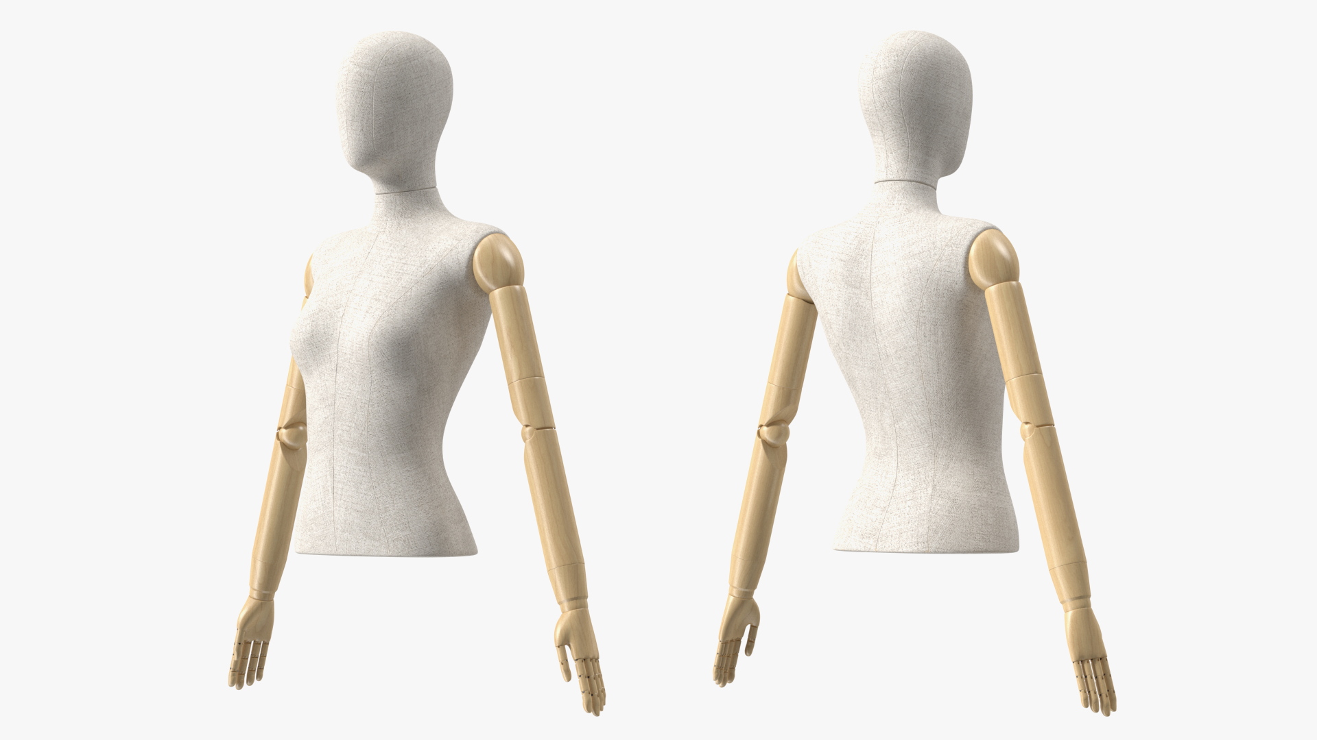 3D Female Flexible Half Body Mannequin Torso