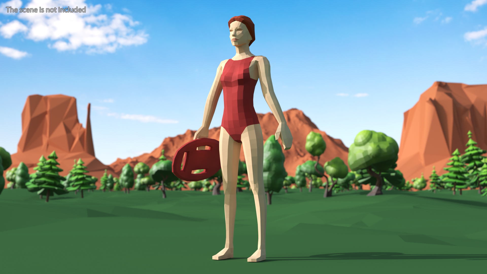 3D model Lifeguard Low Poly Rigged