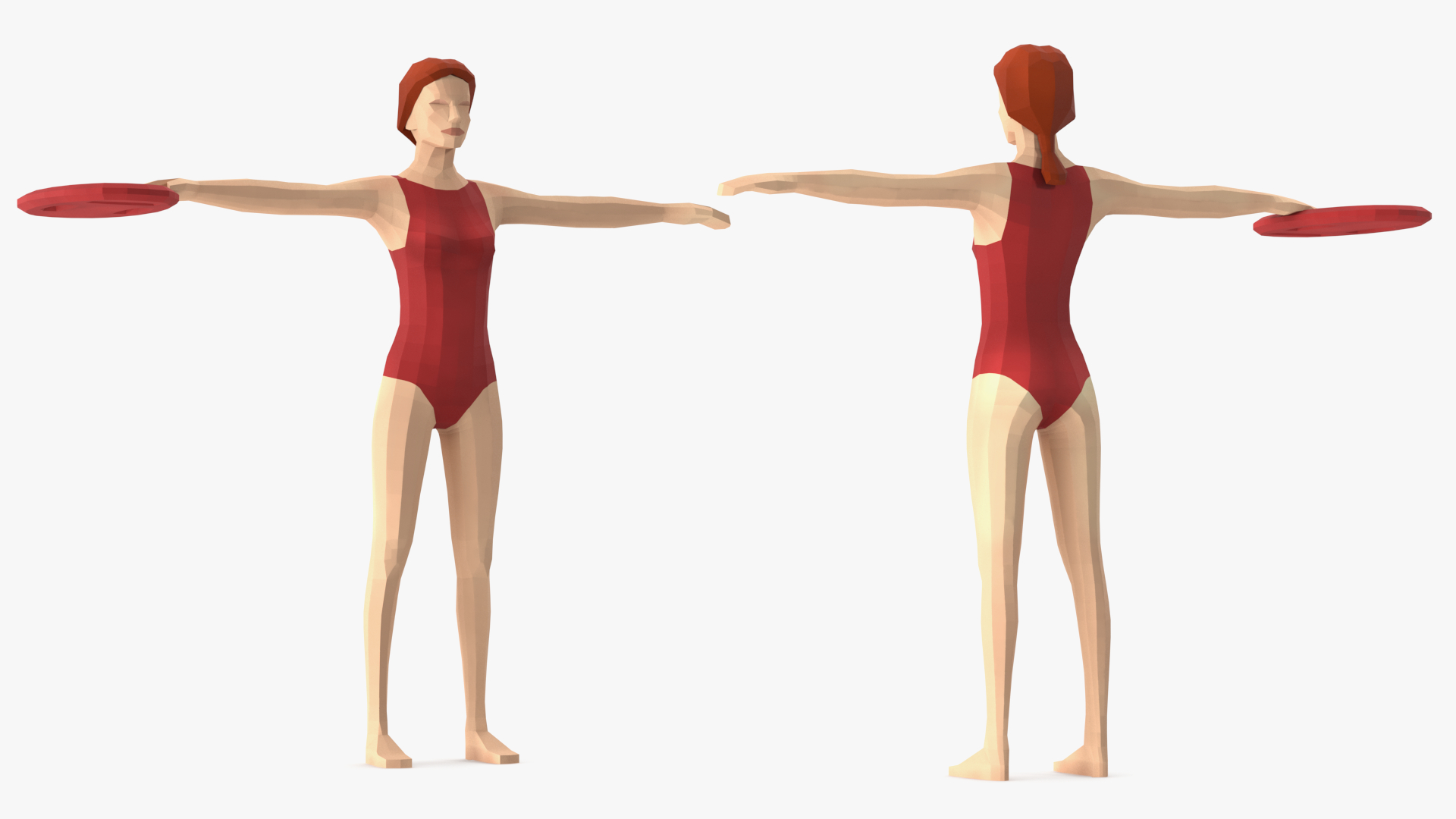 3D model Lifeguard Low Poly Rigged
