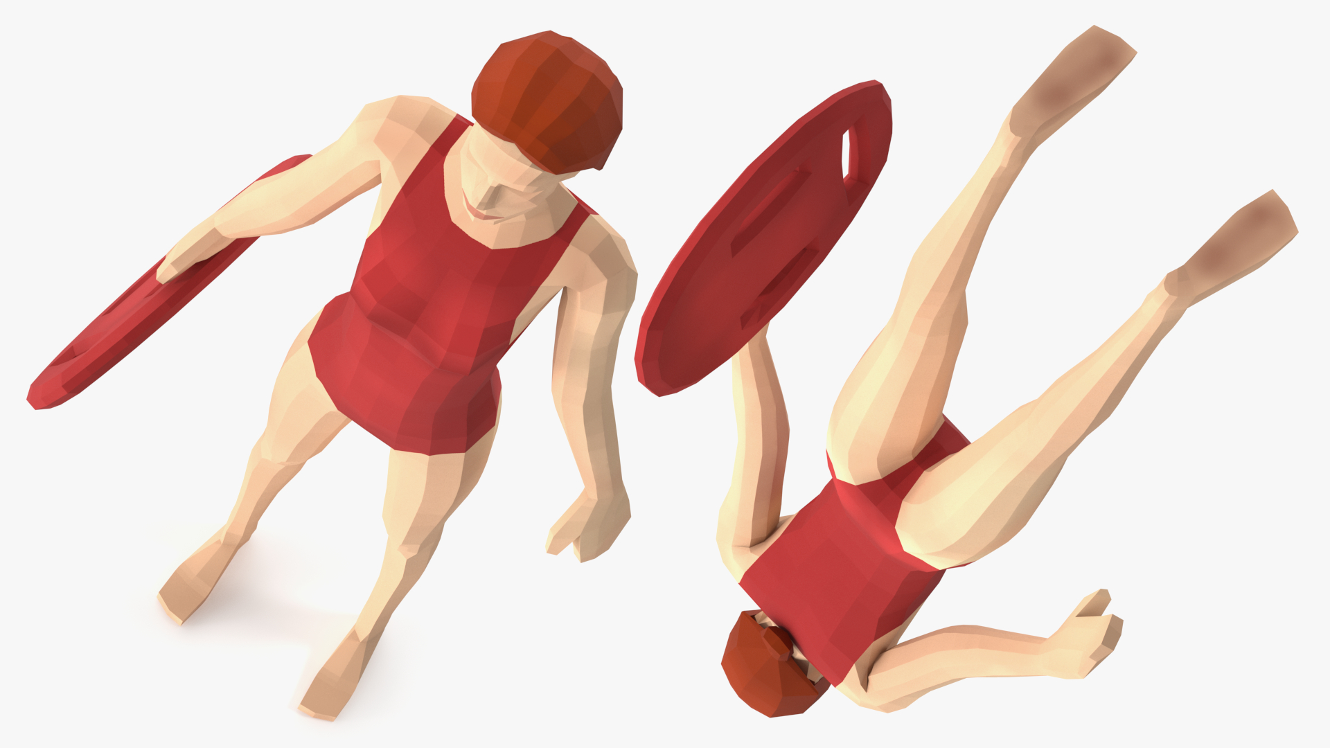 3D model Lifeguard Low Poly Rigged