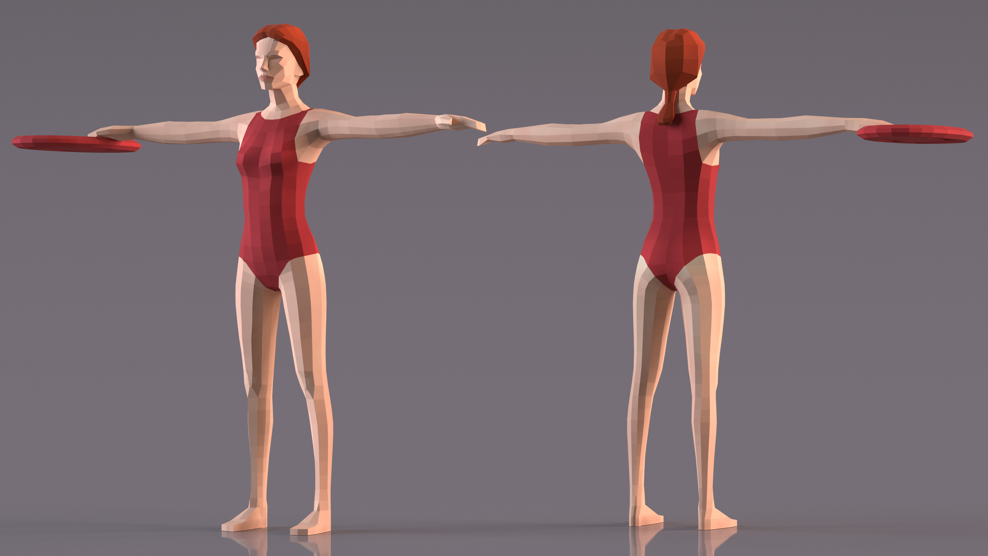 3D model Lifeguard Low Poly Rigged