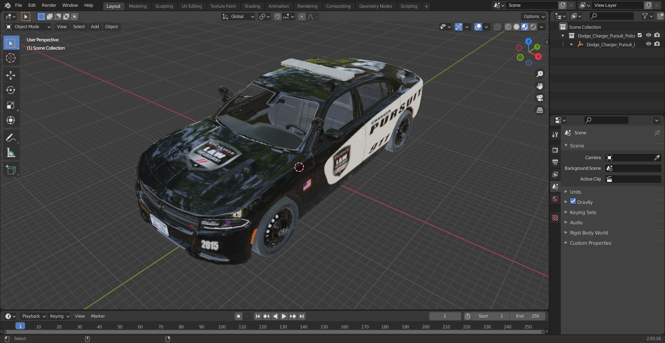Dodge Charger Pursuit Police Car 2015 3D