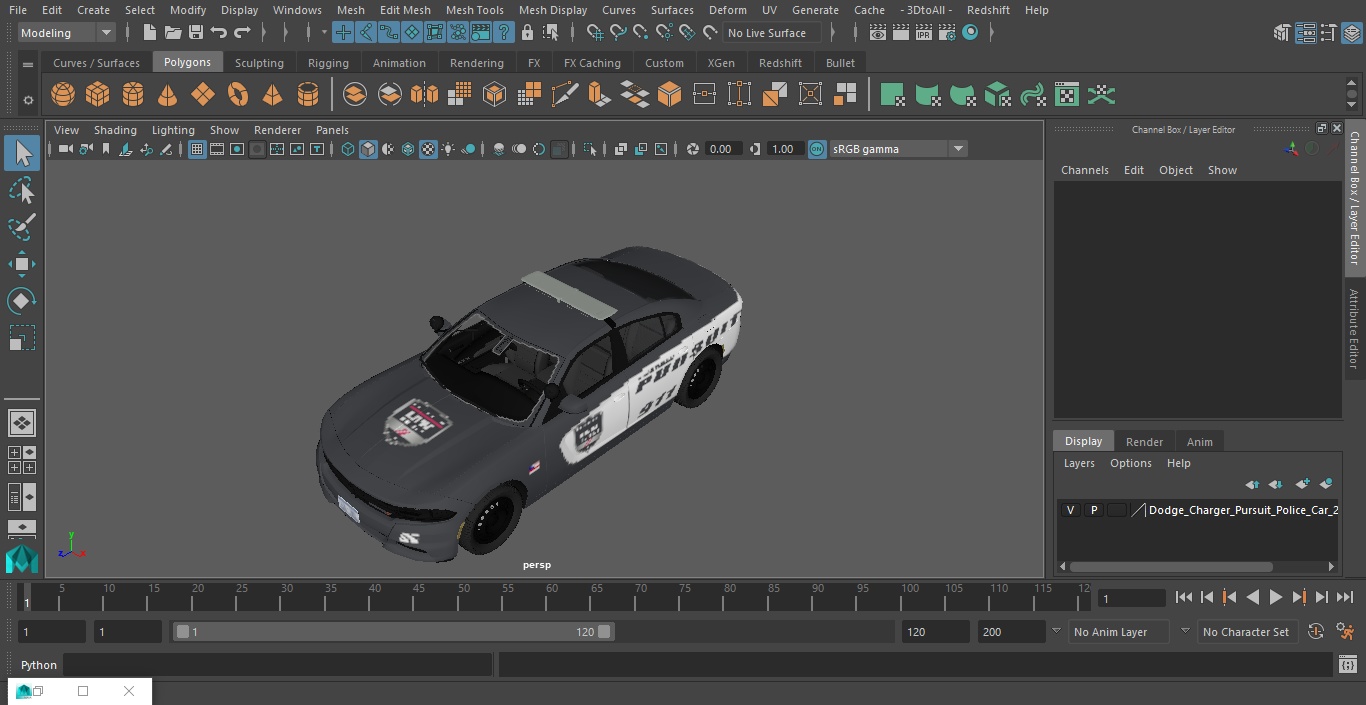 Dodge Charger Pursuit Police Car 2015 3D