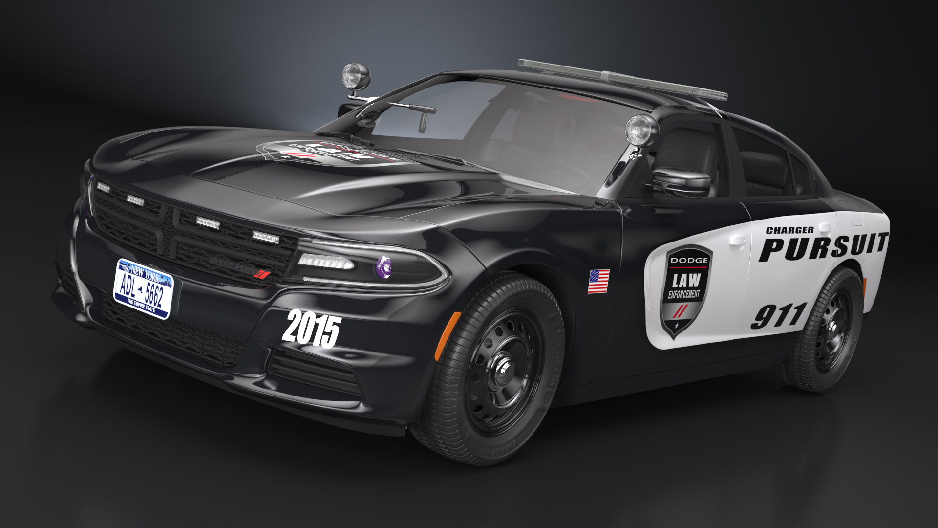 Dodge Charger Pursuit Police Car 2015 3D