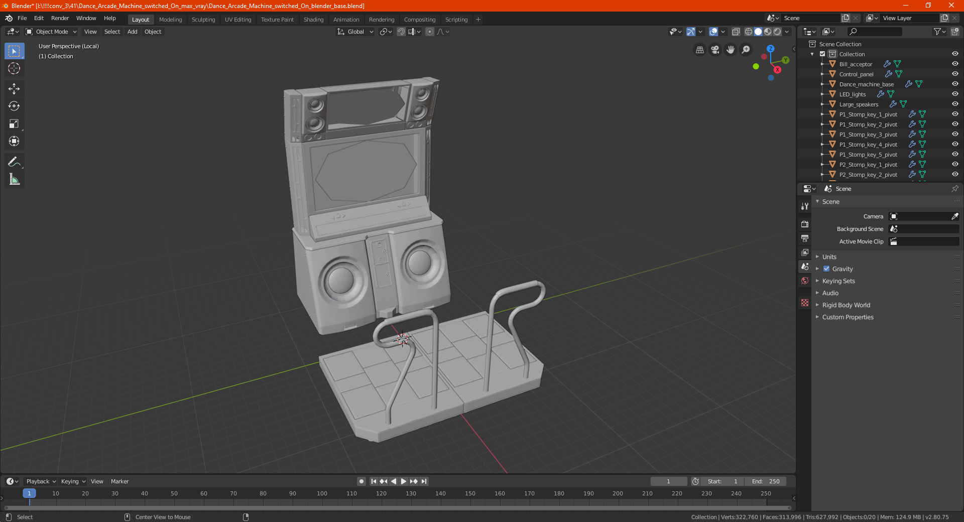 Dance Arcade Machine switched On 3D