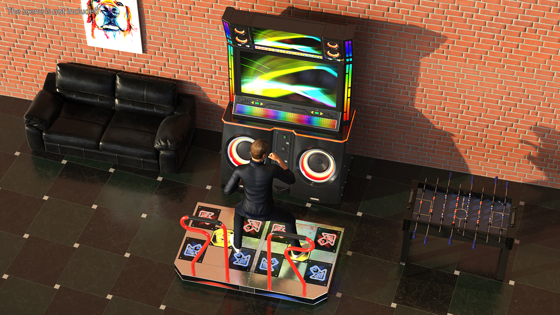Dance Arcade Machine switched On 3D