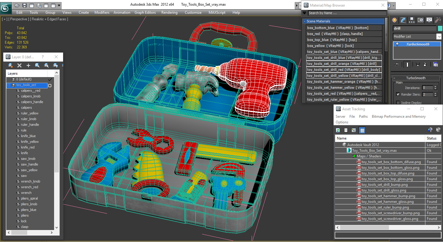 Toy Tools Box Set 3D