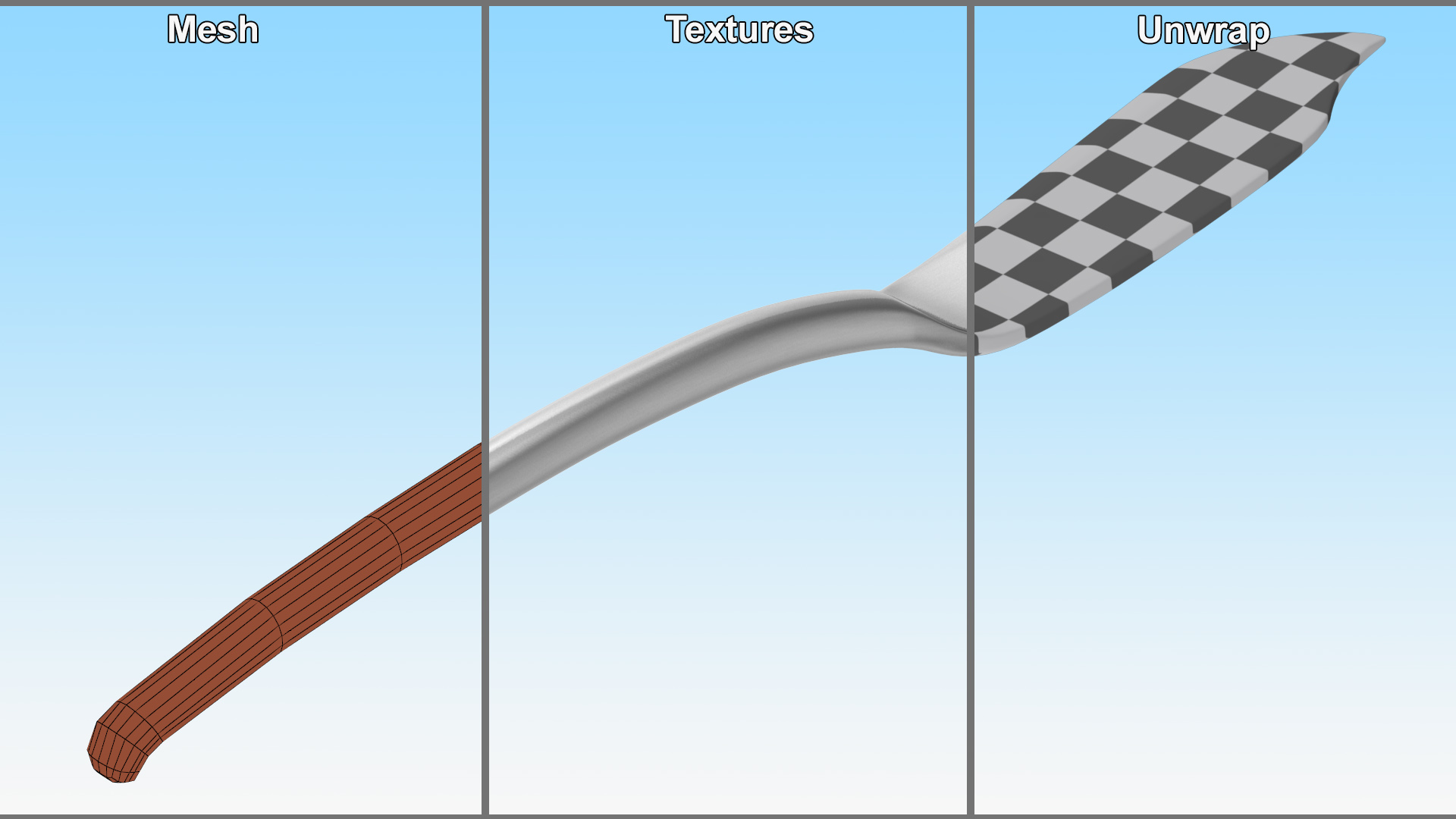 Fish Knife Silver 3D