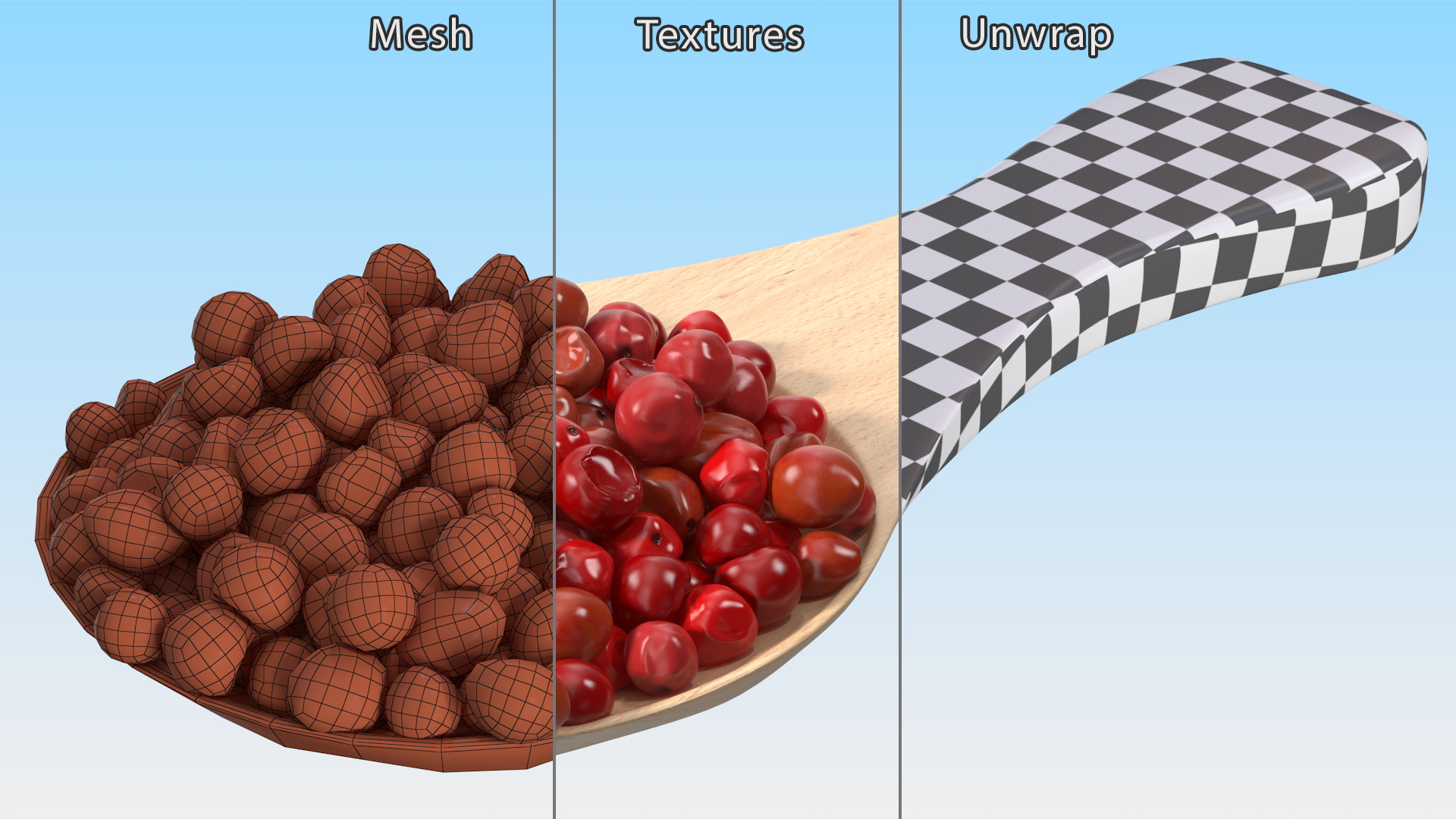 Spoon of Red Dried Peppercorn 3D model