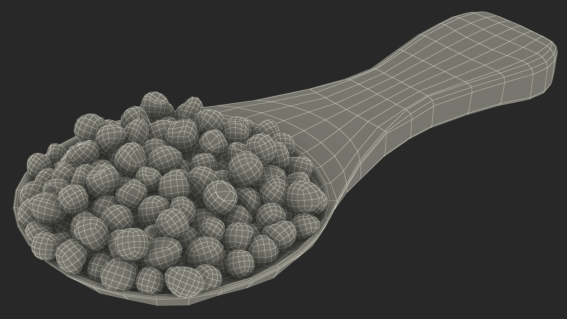 Spoon of Red Dried Peppercorn 3D model