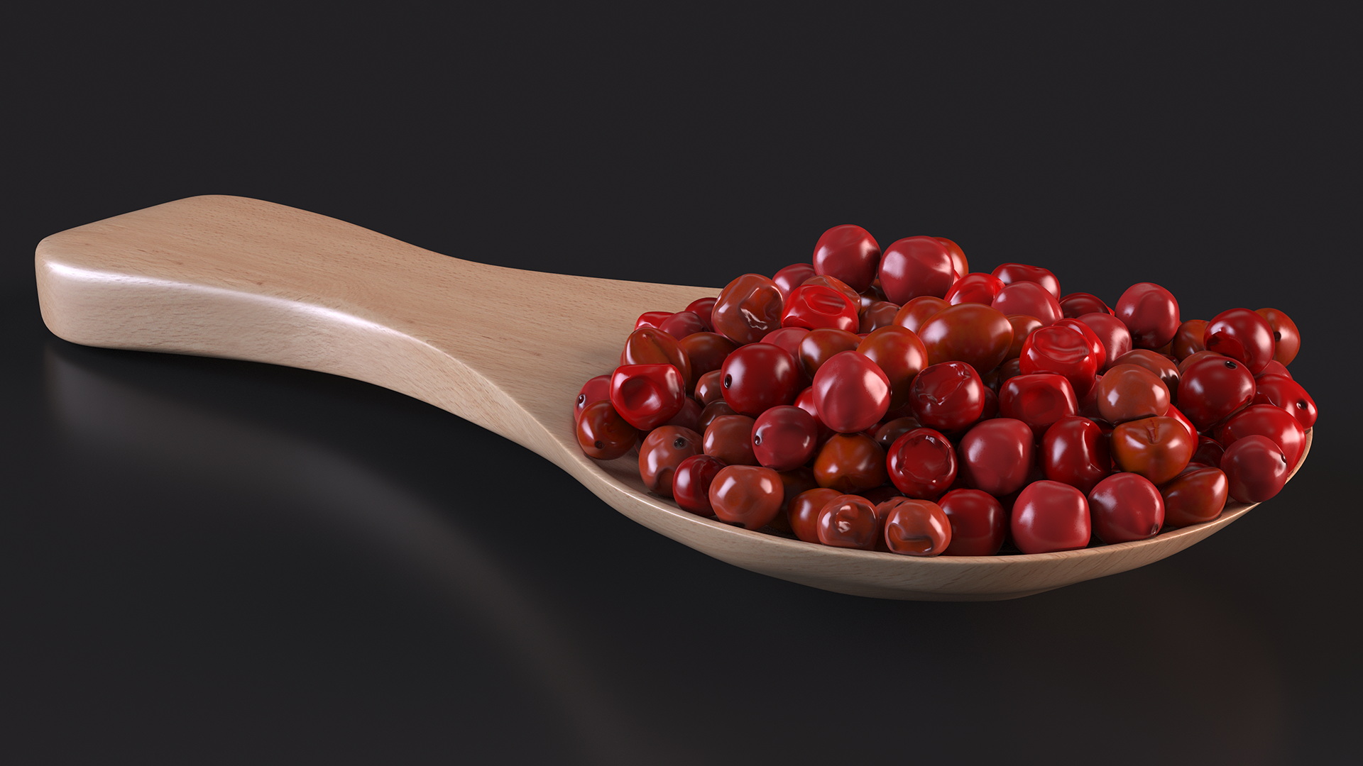 Spoon of Red Dried Peppercorn 3D model