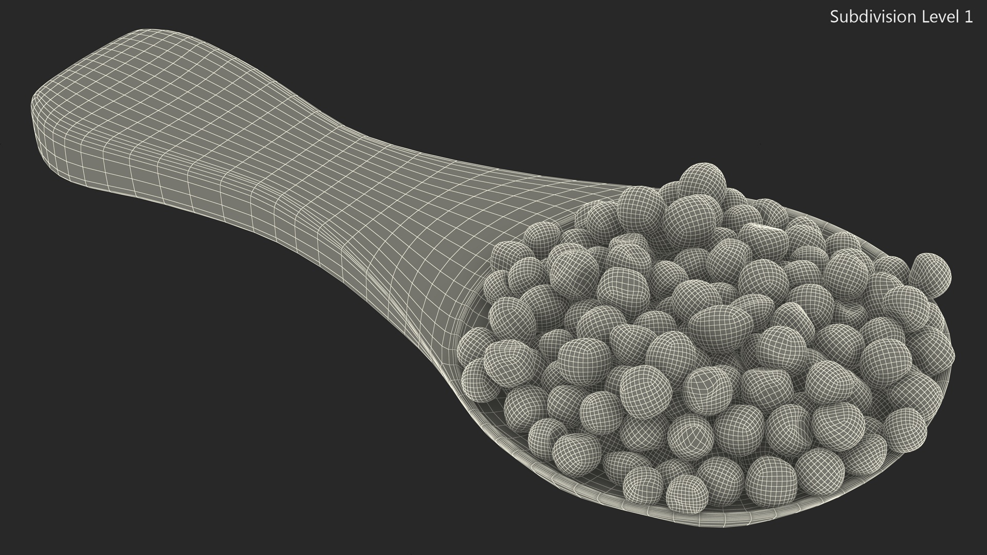 Spoon of Red Dried Peppercorn 3D model