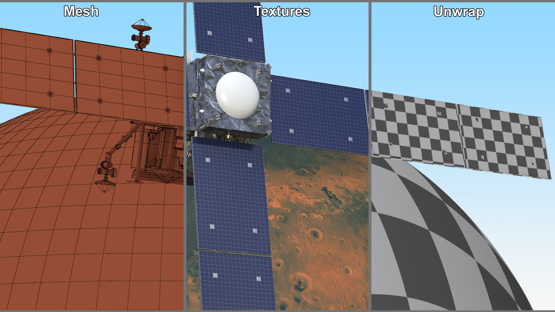 Mars Satellite Orbiting Red Planet 3D model