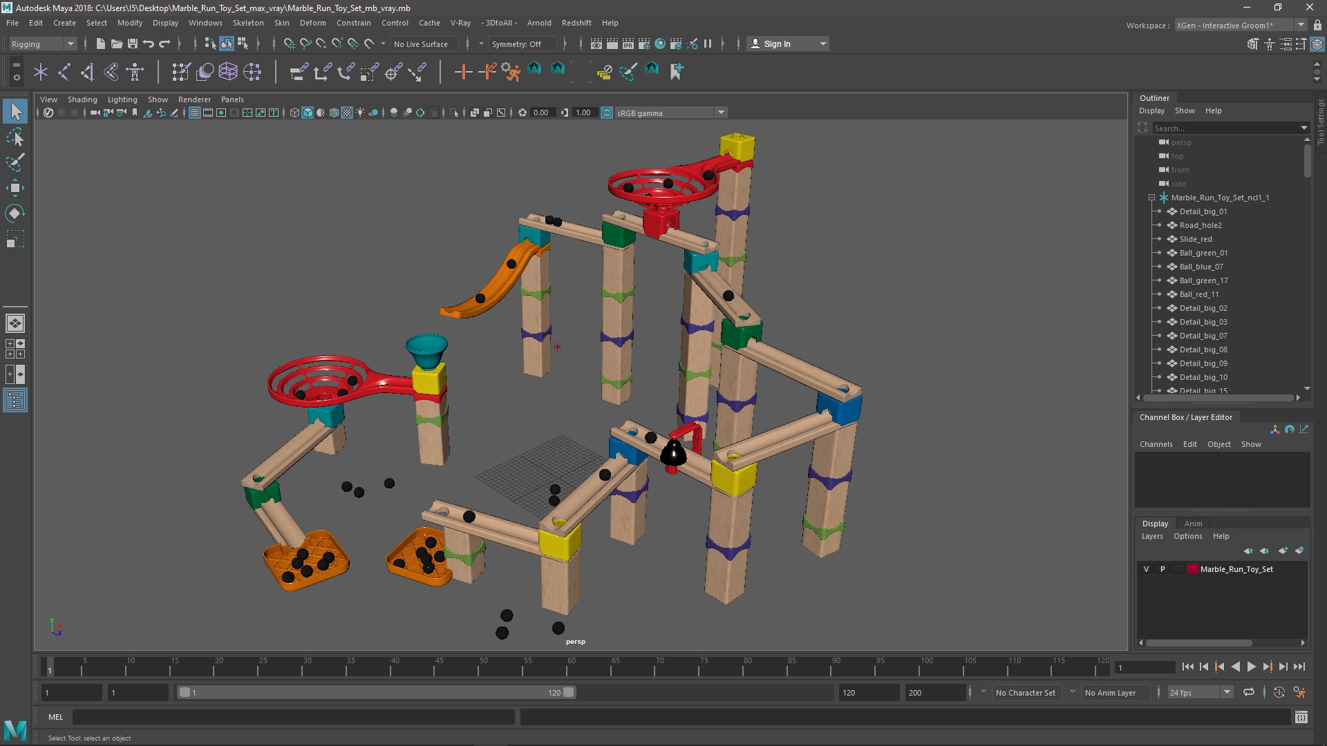 3D Marble Run Toy Set model
