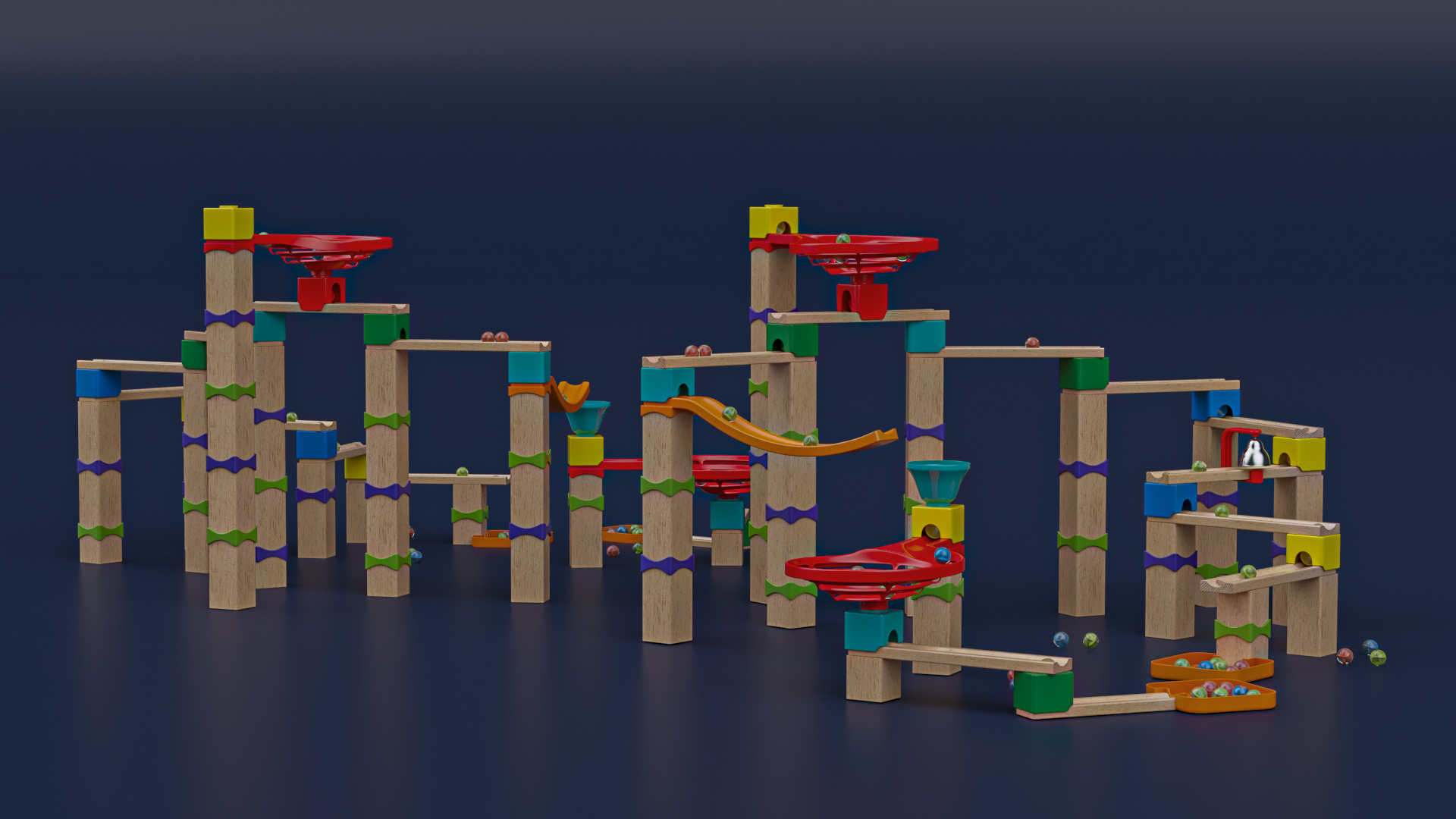 3D Marble Run Toy Set model