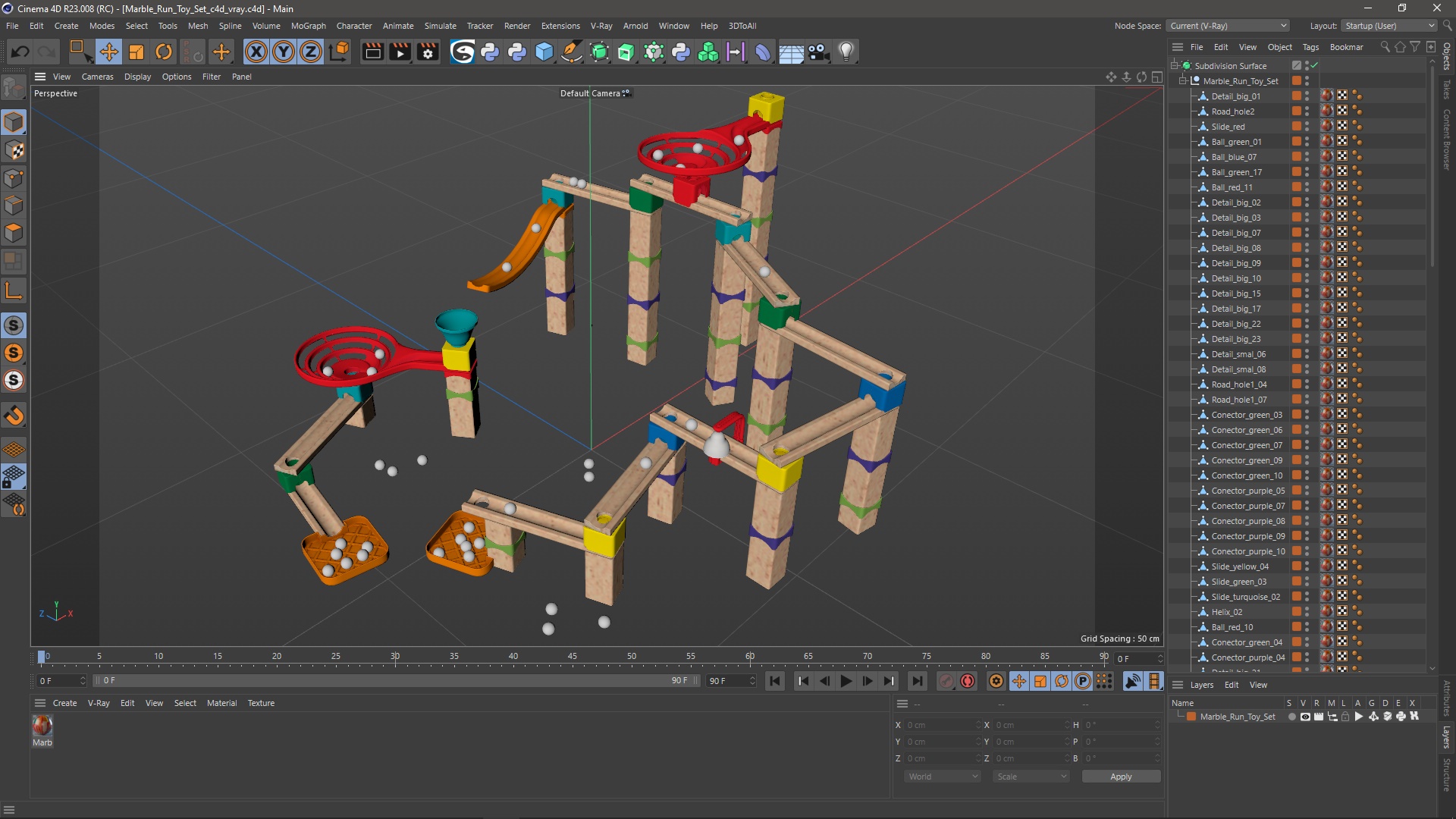 3D Marble Run Toy Set model