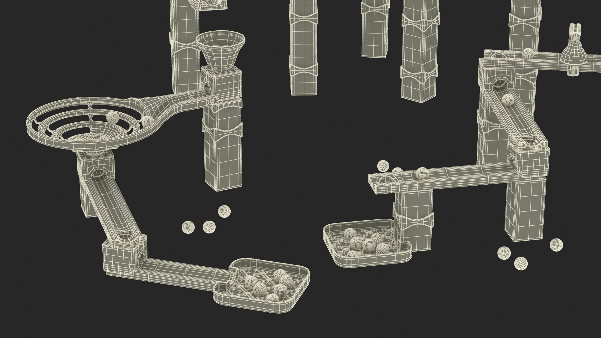 3D Marble Run Toy Set model