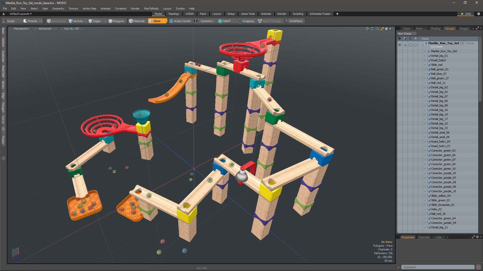 3D Marble Run Toy Set model