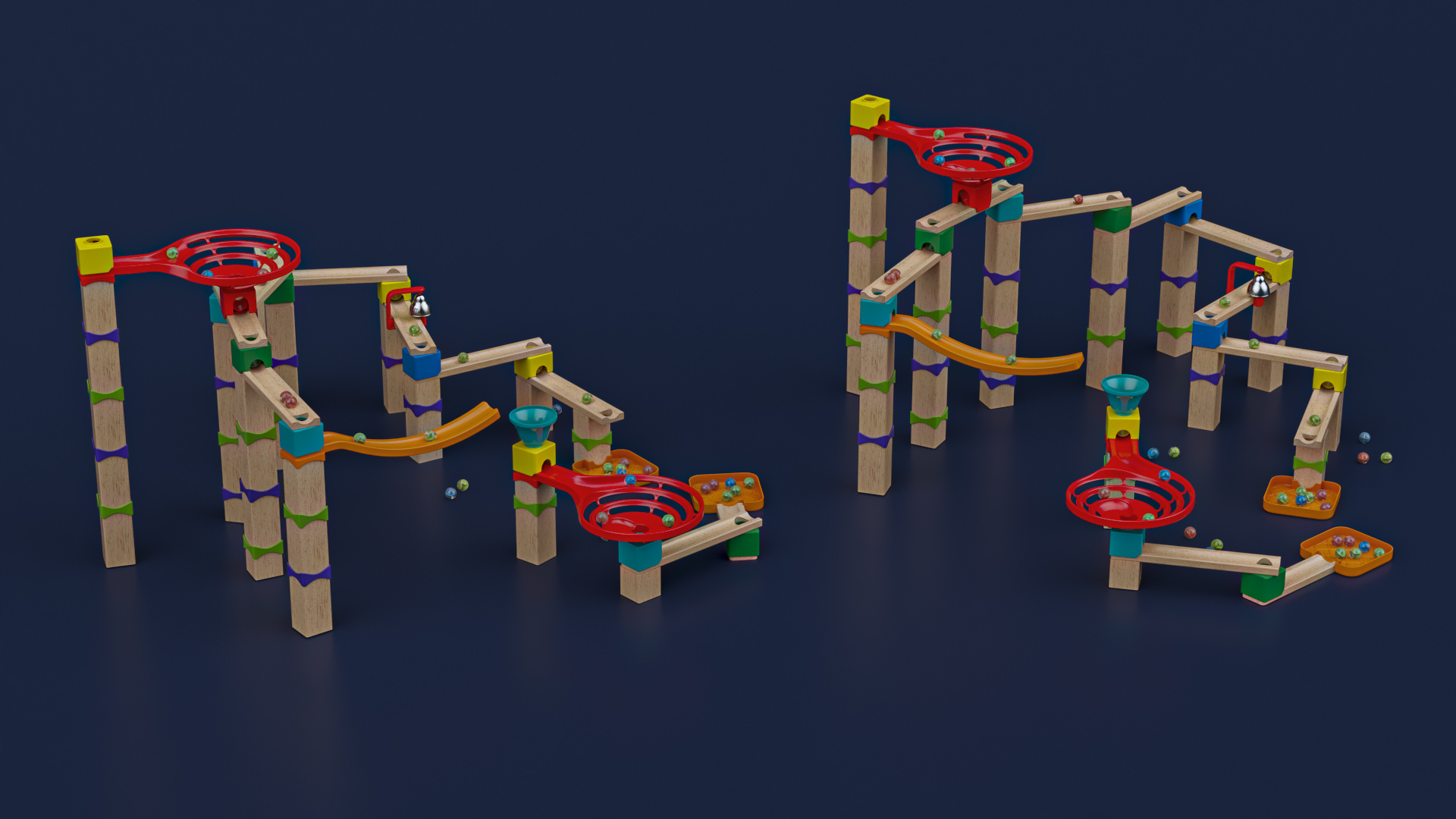 3D Marble Run Toy Set model