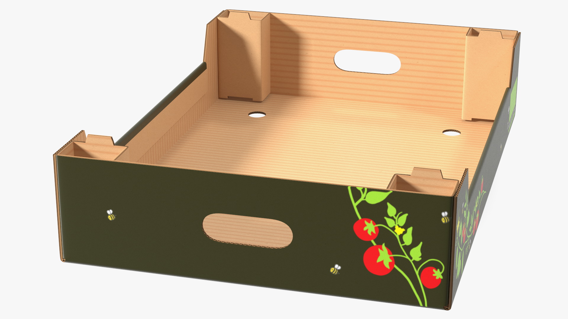 3D model Cardboard Fruit Tray Box with Print