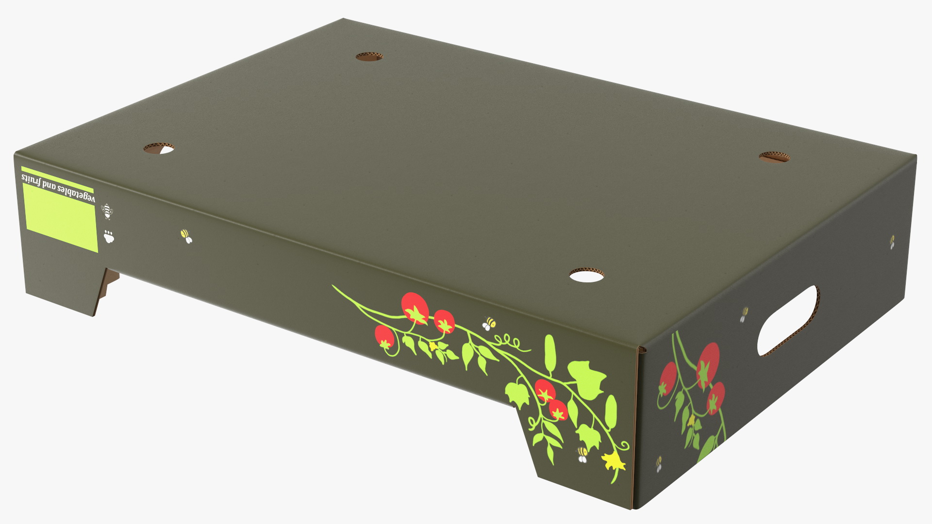 3D model Cardboard Fruit Tray Box with Print