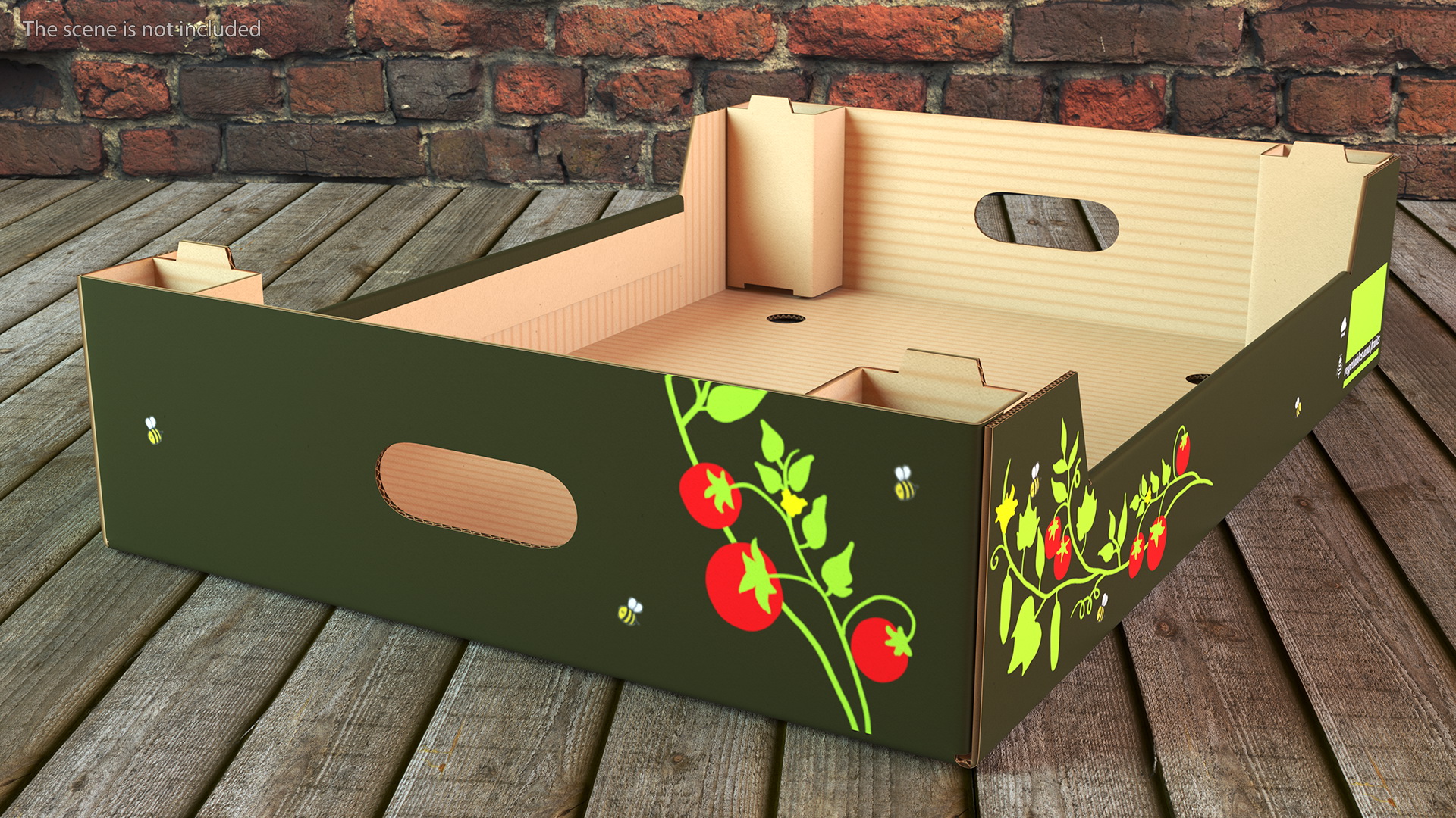 3D model Cardboard Fruit Tray Box with Print