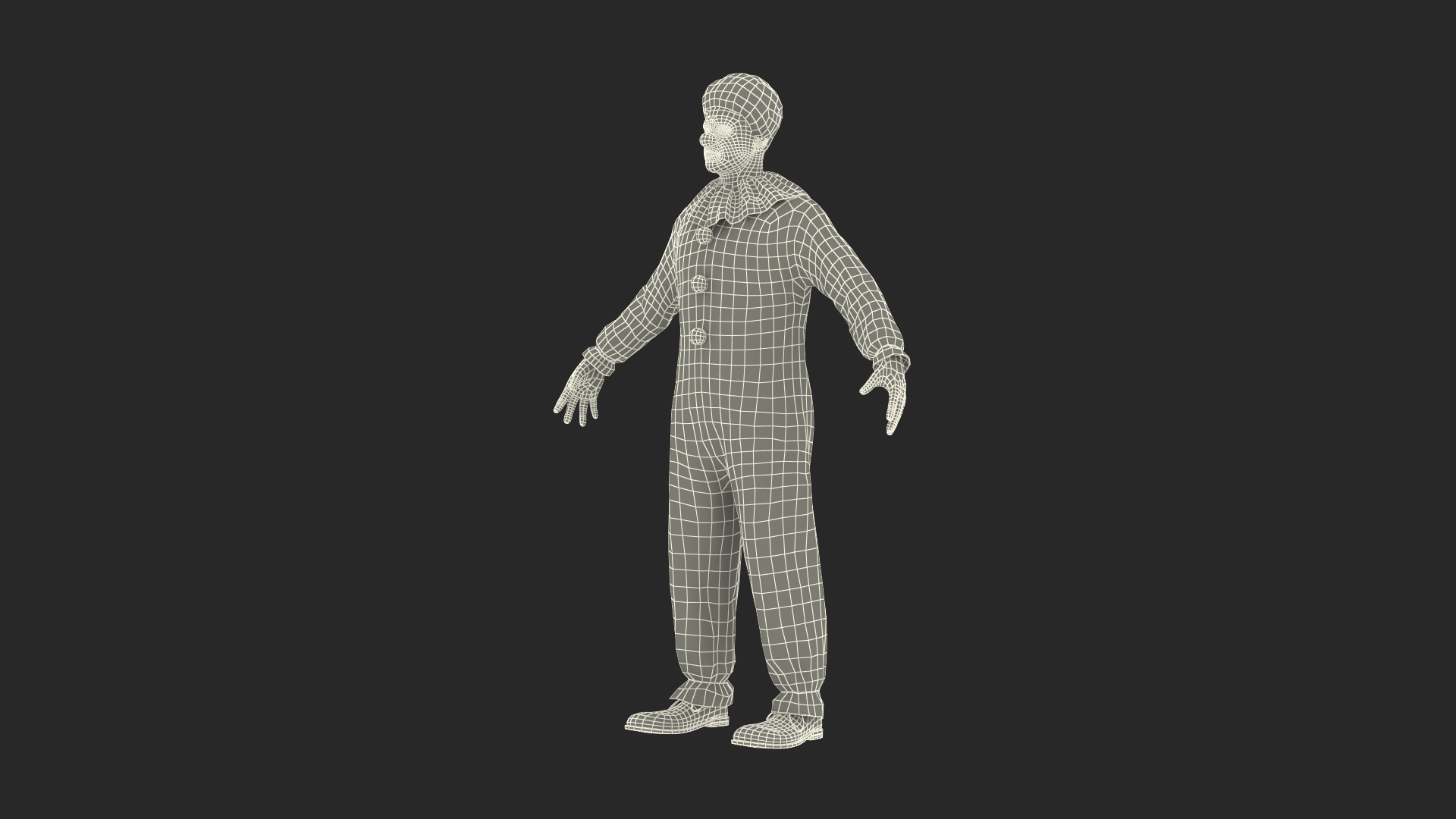 3D model Funny Clown Costume Rigged Fur