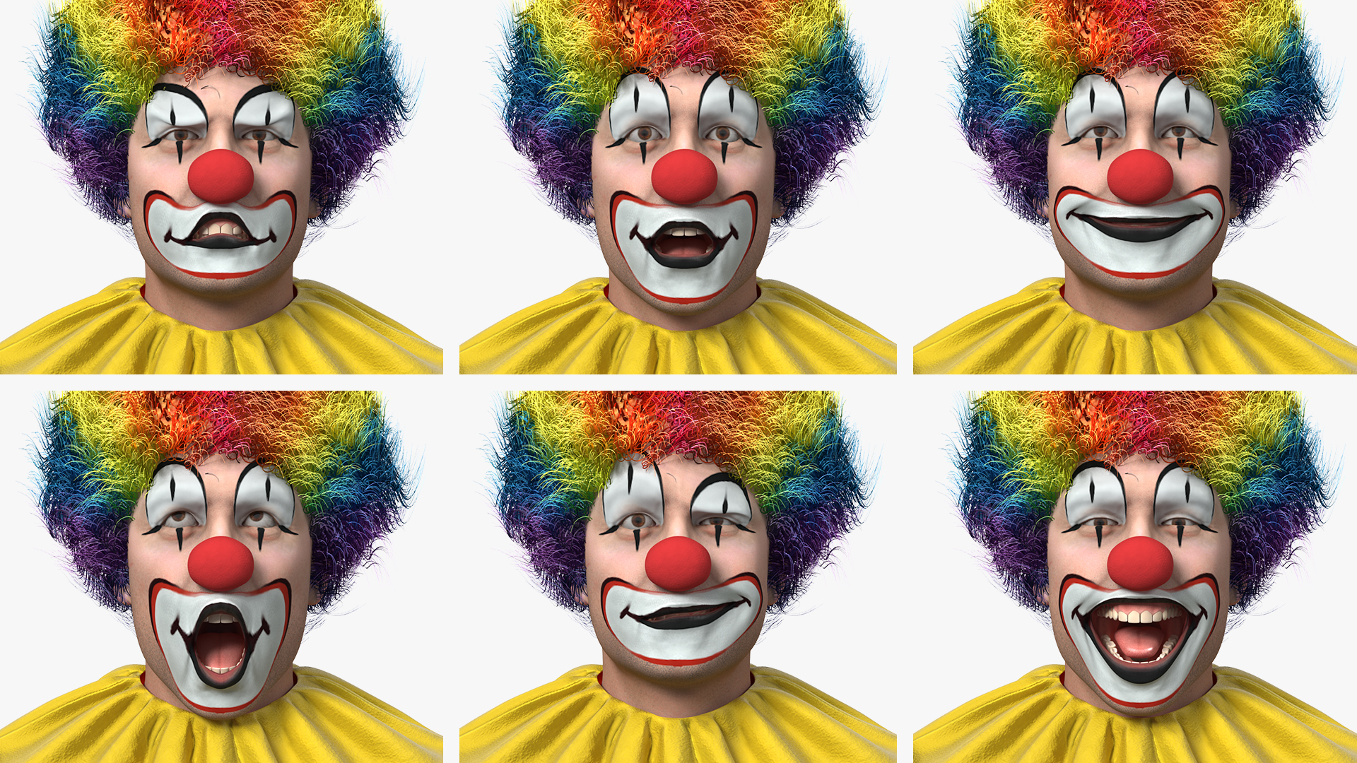 3D model Funny Clown Costume Rigged Fur
