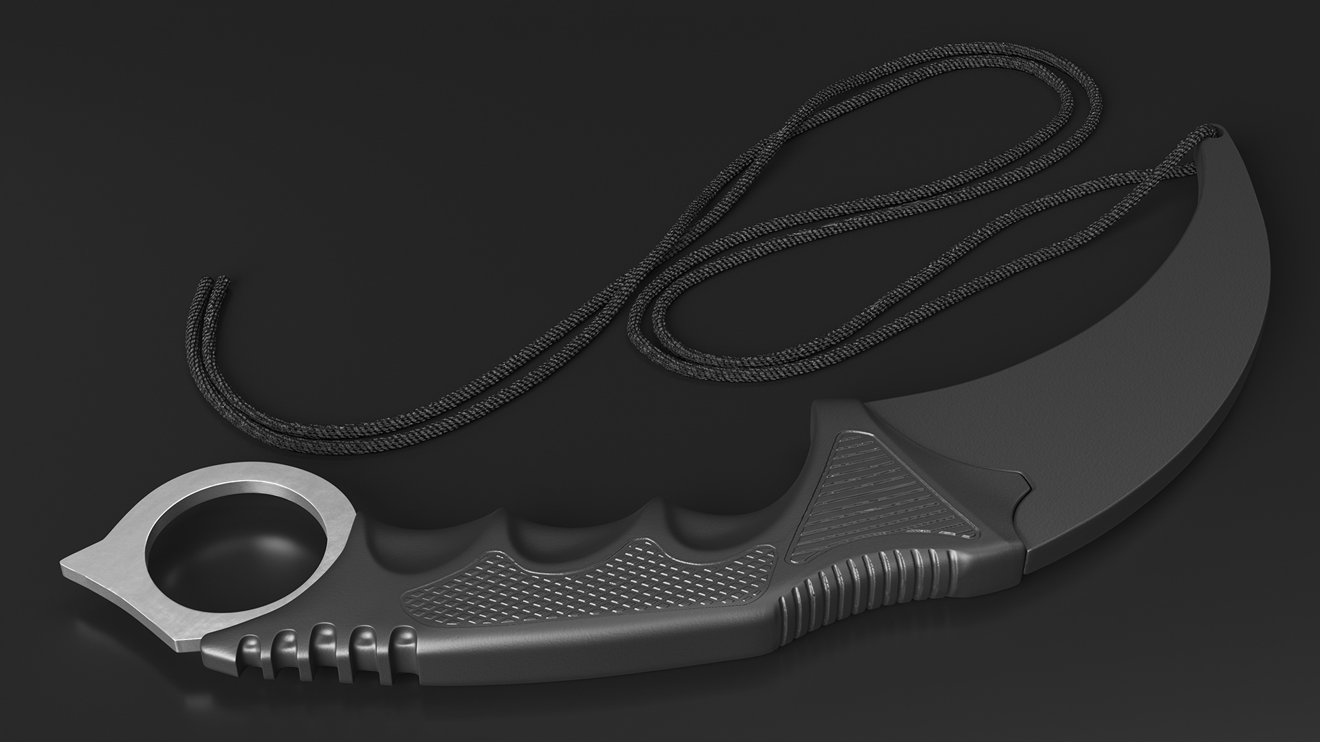 Tactical Karambit Knife Steel in Sheath 3D model