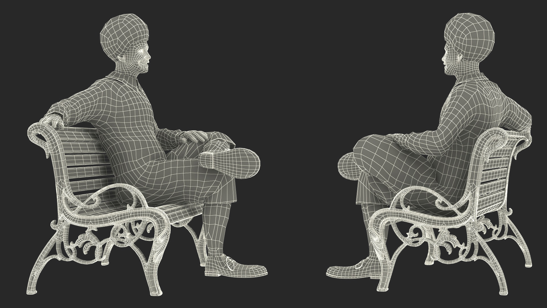 McDonalds Clown Bench Sitting Pose 3D model