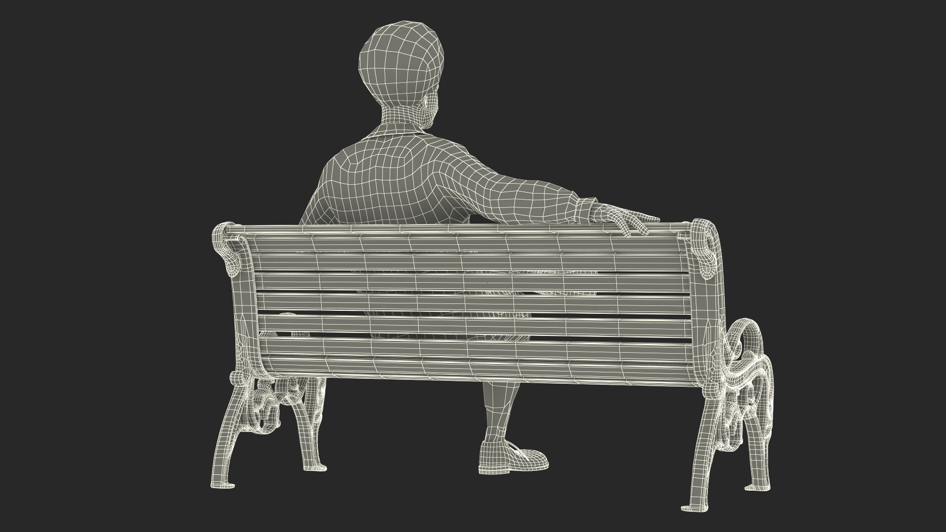 McDonalds Clown Bench Sitting Pose 3D model