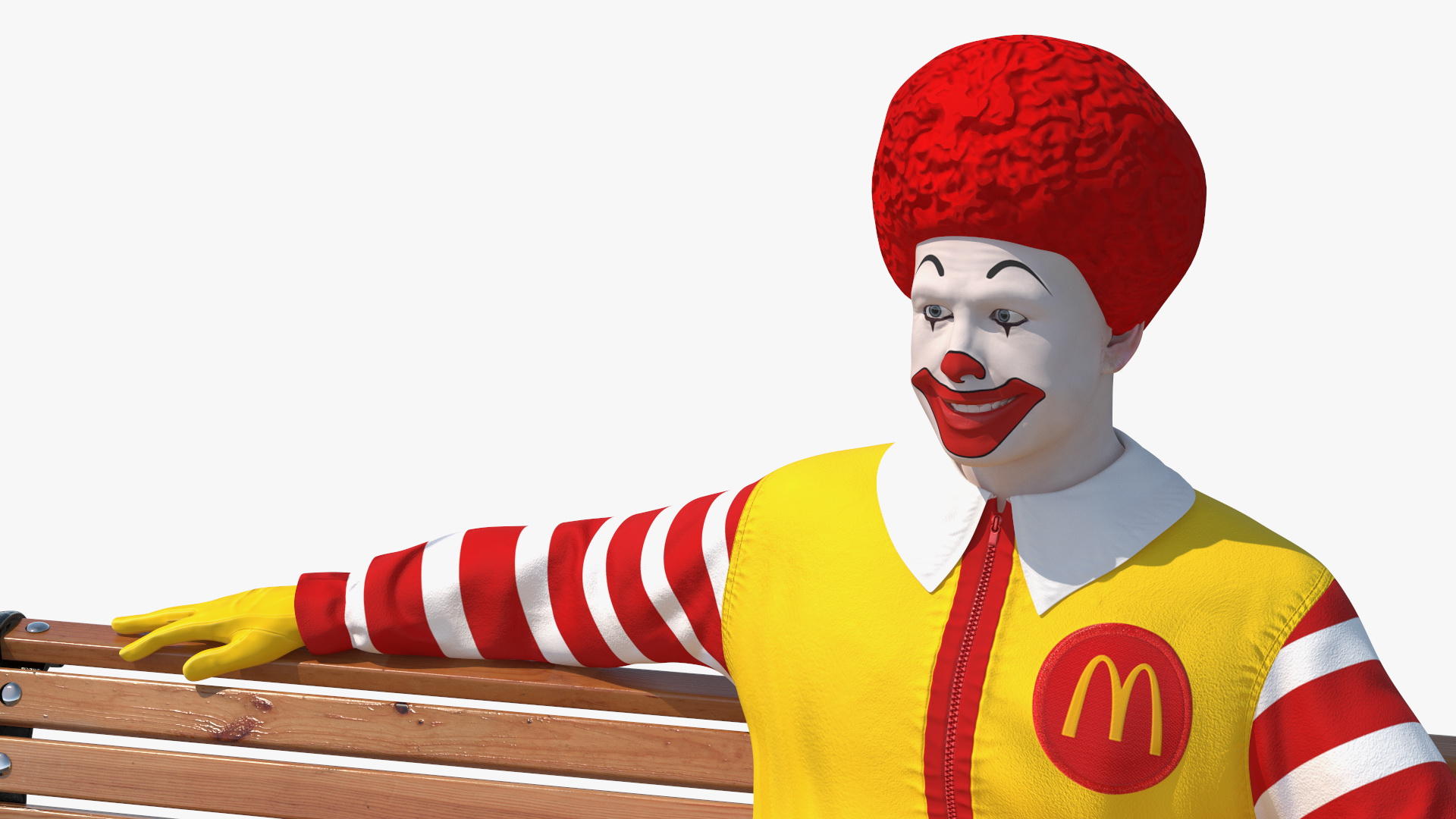 McDonalds Clown Bench Sitting Pose 3D model