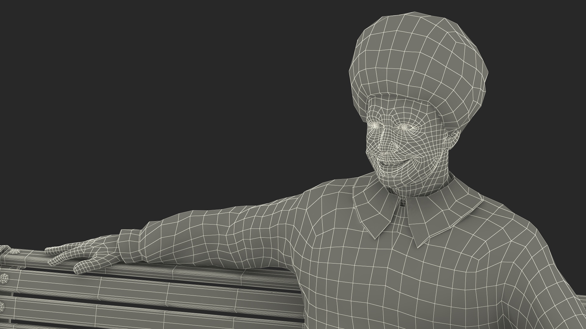 McDonalds Clown Bench Sitting Pose 3D model