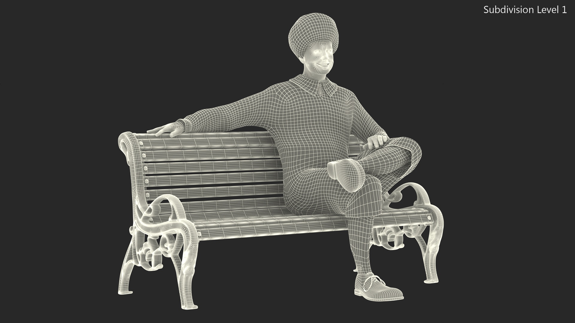 McDonalds Clown Bench Sitting Pose 3D model