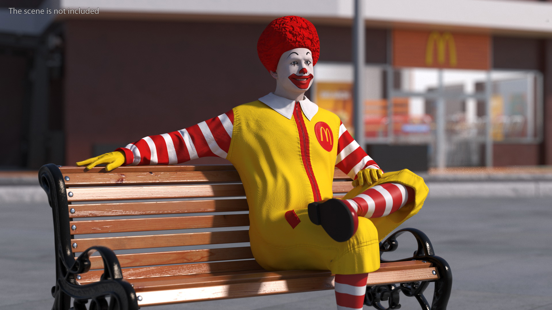 McDonalds Clown Bench Sitting Pose 3D model