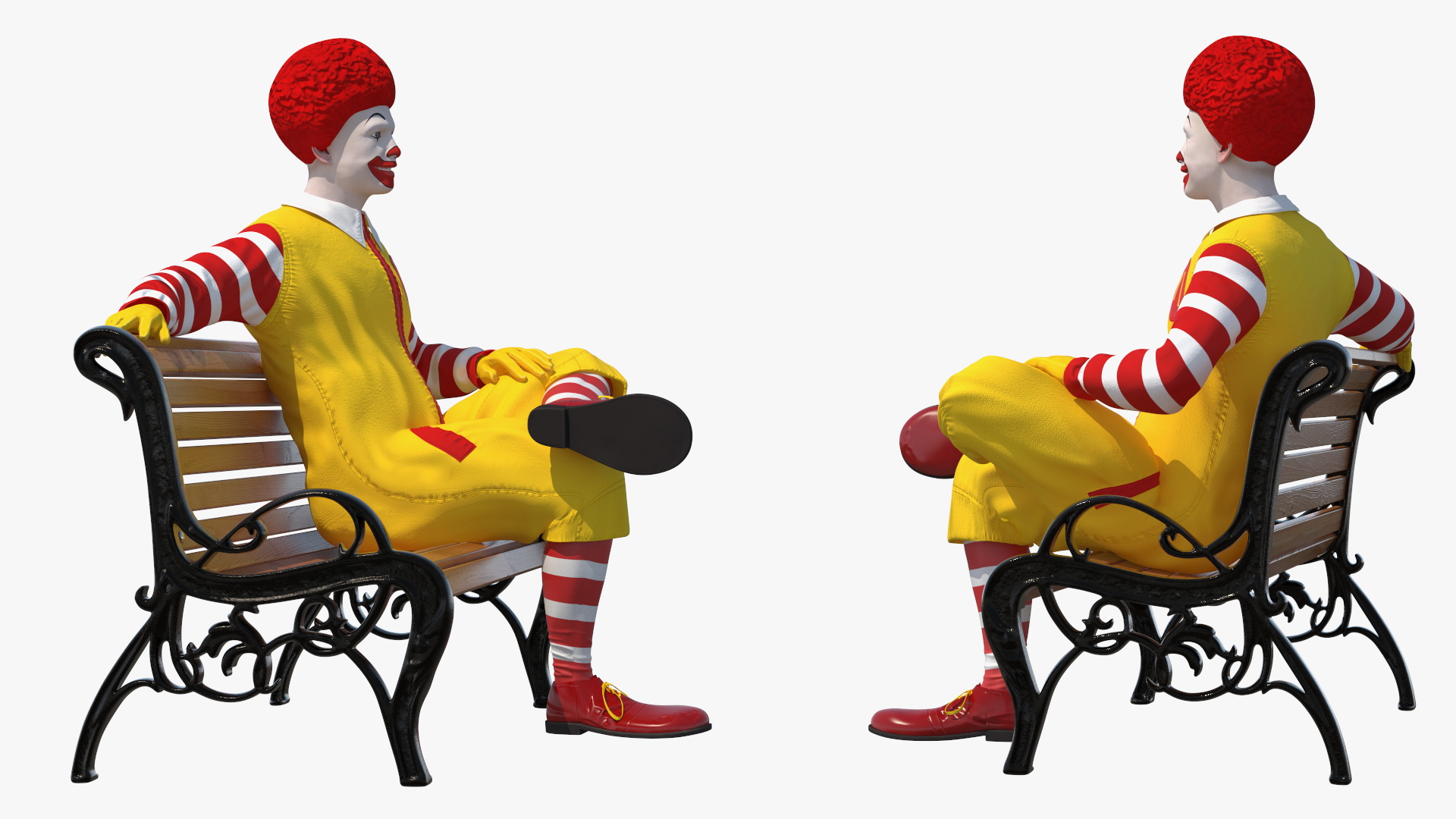McDonalds Clown Bench Sitting Pose 3D model