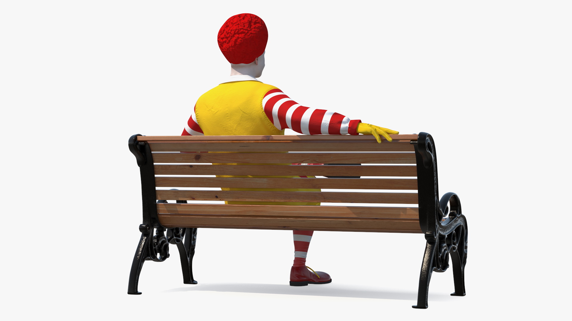 McDonalds Clown Bench Sitting Pose 3D model