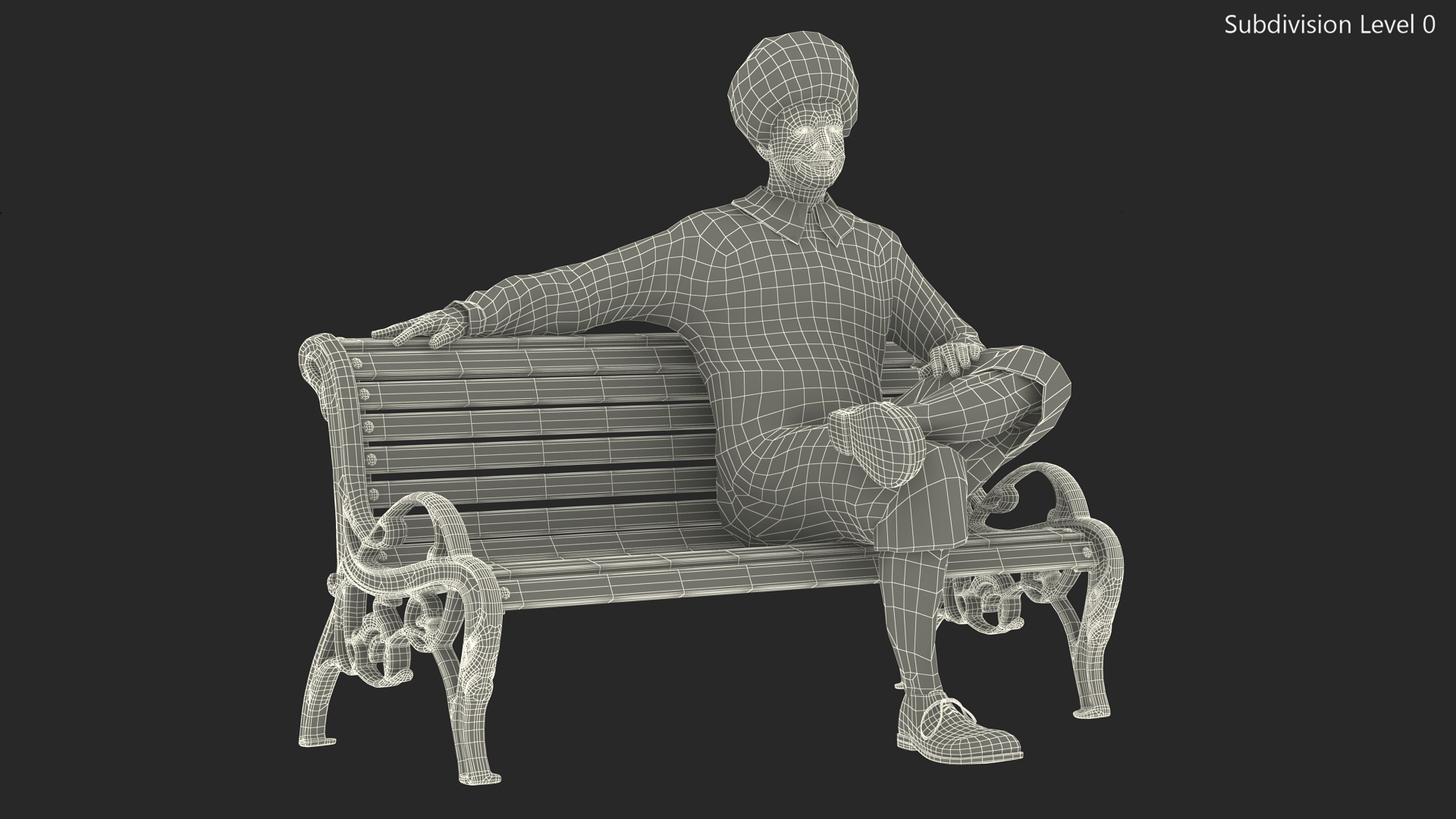 McDonalds Clown Bench Sitting Pose 3D model