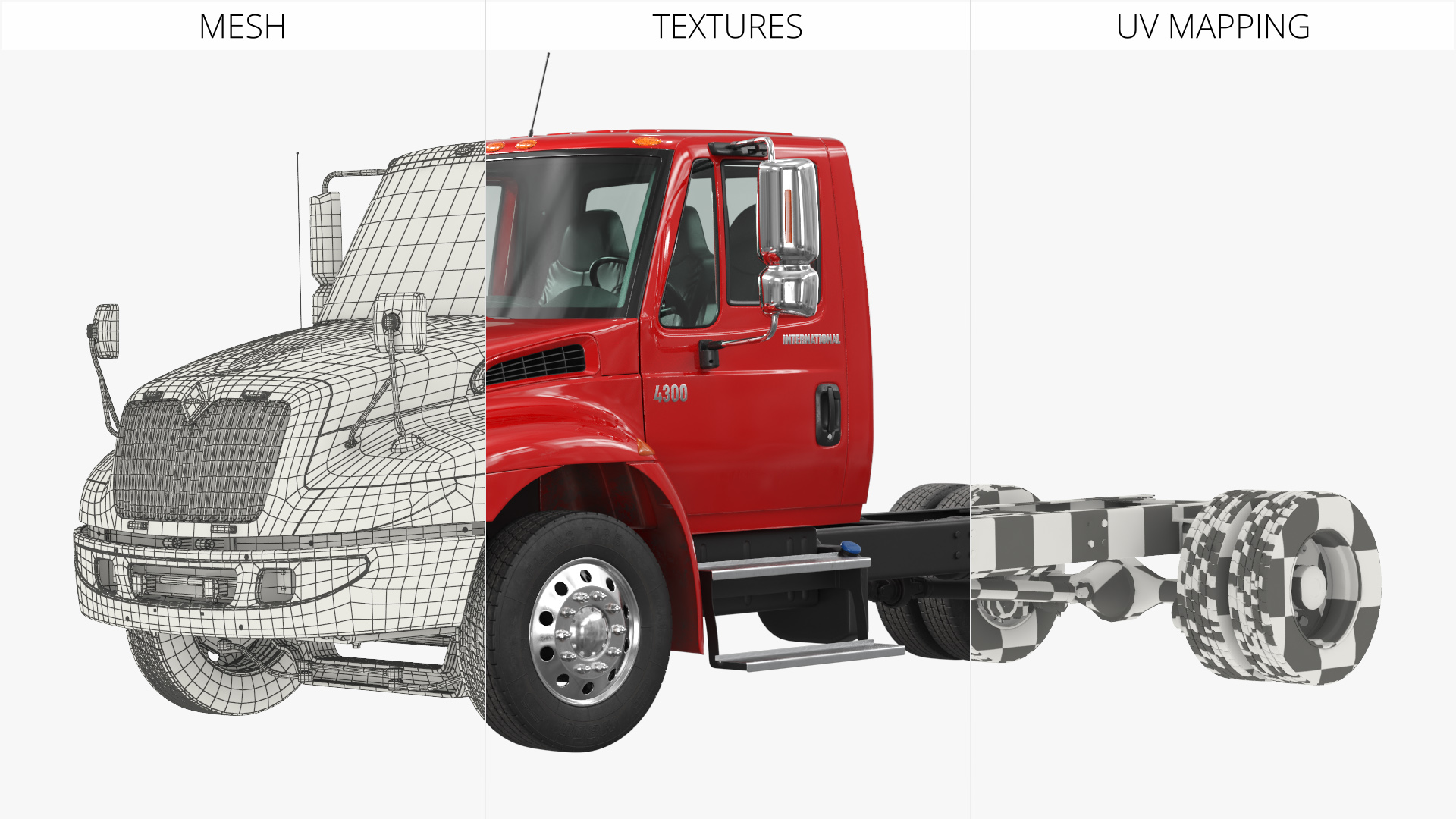 International DuraStar 4300 Chassis Truck Red, view 11