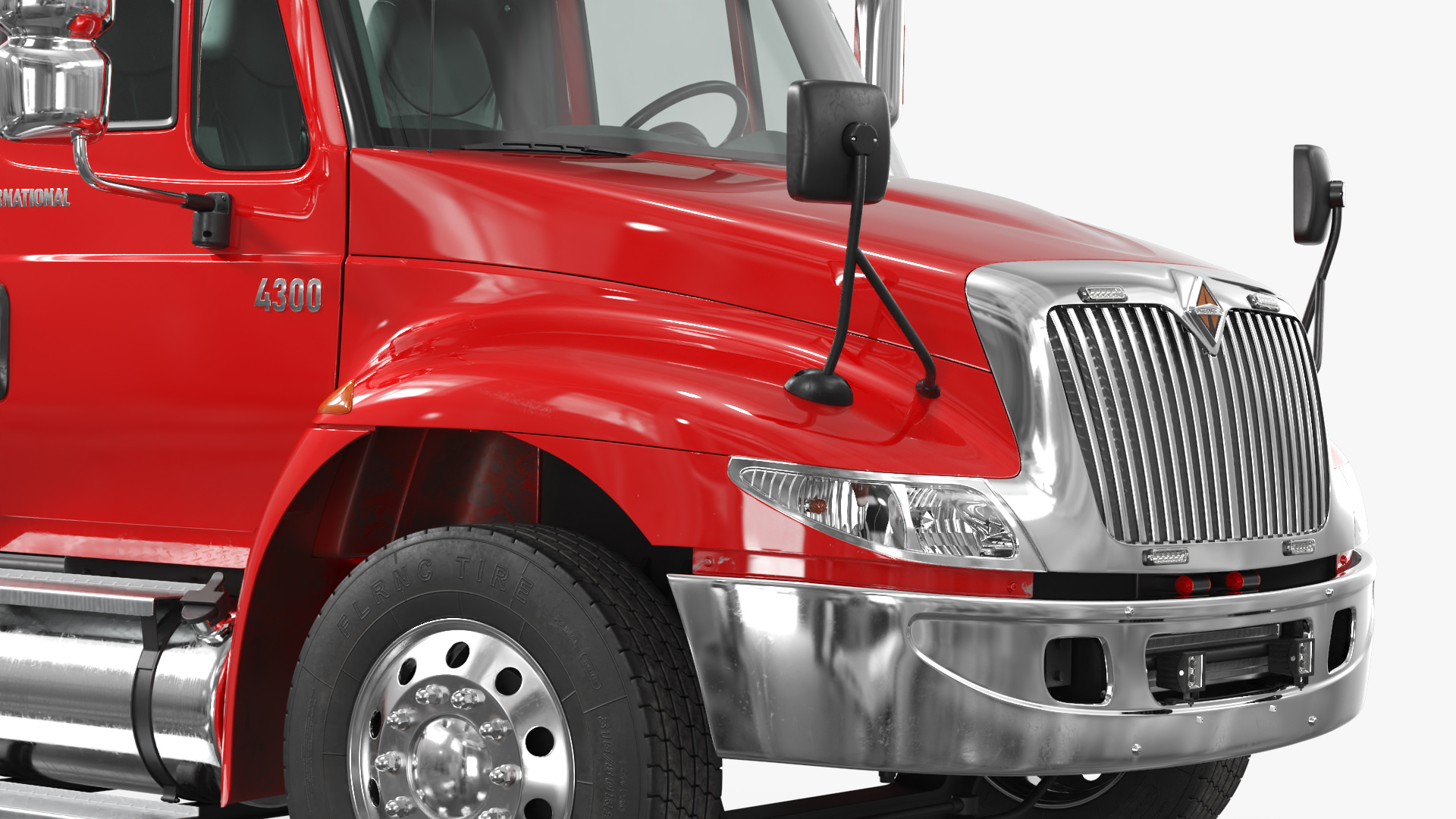 International DuraStar 4300 Chassis Truck Red, view 7