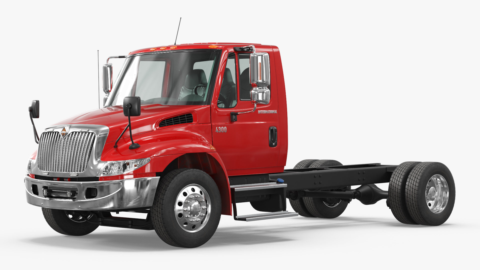 International DuraStar 4300 Chassis Truck Red