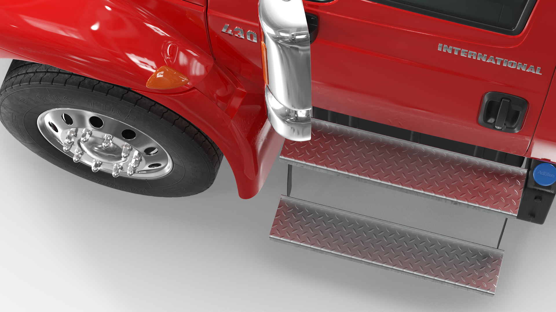 International DuraStar 4300 Chassis Truck Red, view 9
