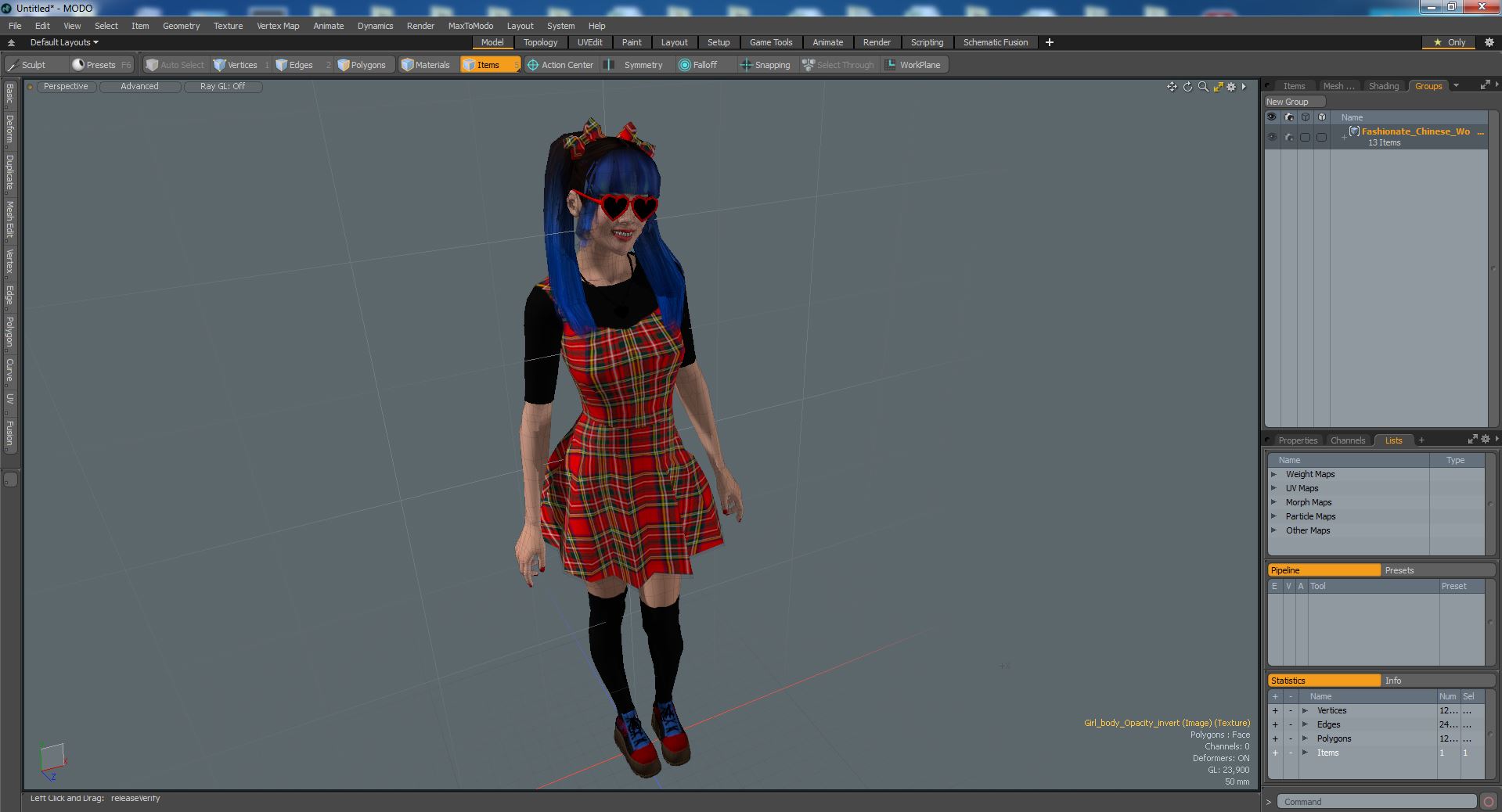 3D model Fashionable Chinese Woman