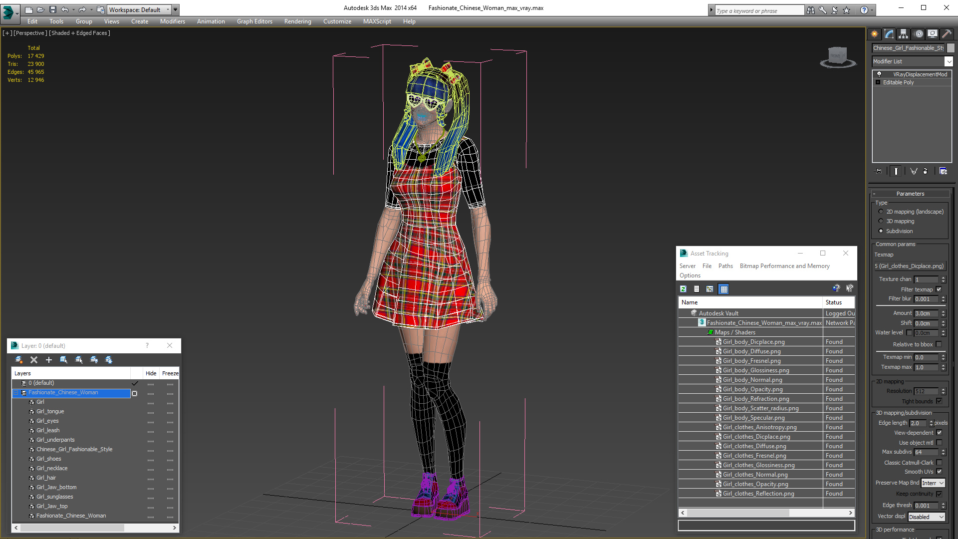 3D model Fashionable Chinese Woman